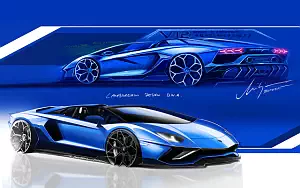 Sketch car Lamborghini Aventador LP 780-4 Ultimae Roadster wallpapers