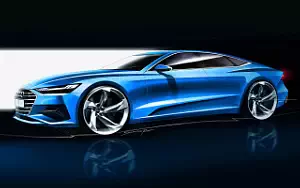 Audi A7 Sportback quattro car sketch wallpapers