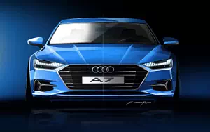 Audi A7 Sportback quattro car sketch wallpapers