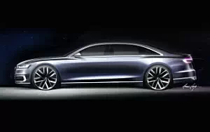 Audi A8 L car sketch wallpapers