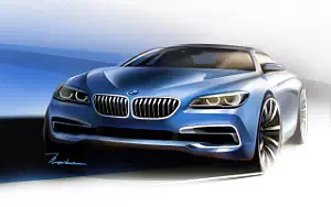 BMW 6 Series Coupe car sketch wallpapers