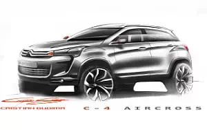 Citroen C4 AirCross car sketch wallpapers