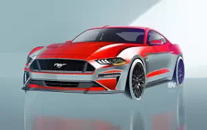 Ford Mustang GT car sketch wallpapers