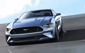 Ford Mustang GT car sketch wallpapers