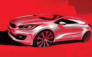 Kia pro_cee'd car sketch wallpapers