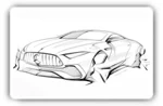 Mercedes-Benz cars sketches desktop wallpapers