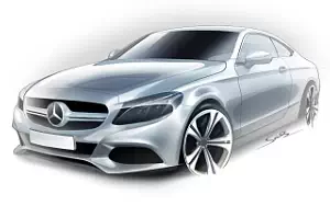 Mercedes-Benz C-class Coupe car sketch wallpapers