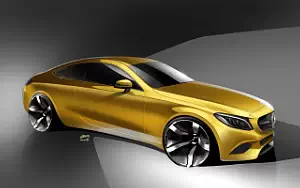 Mercedes-Benz C-class Coupe car sketch wallpapers