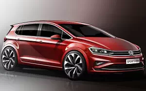 Volkswagen Golf Sportsvan car sketch wallpapers