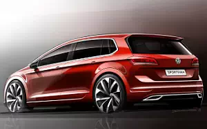 Volkswagen Golf Sportsvan car sketch wallpapers